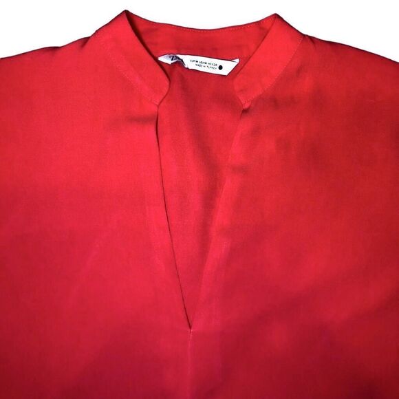 Zara Viscose Tunic with 3/4 Sleeves in Muted Red Women’s M - Picture 2 of 10
